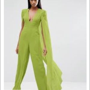 Chiffon Cape Wide Leg Jumpsuit